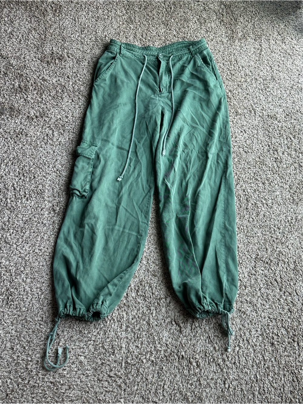 YPB Abercrombie Green Drawstring Cargo Joggers